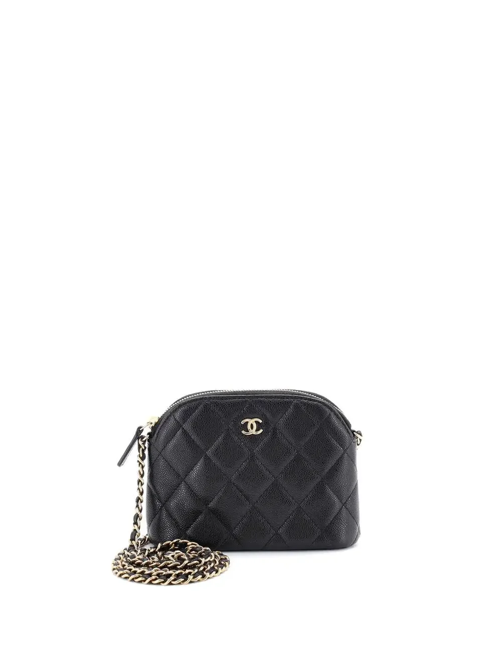 Chanel Cc Dome Zip Clutch With Chain #261002C45B